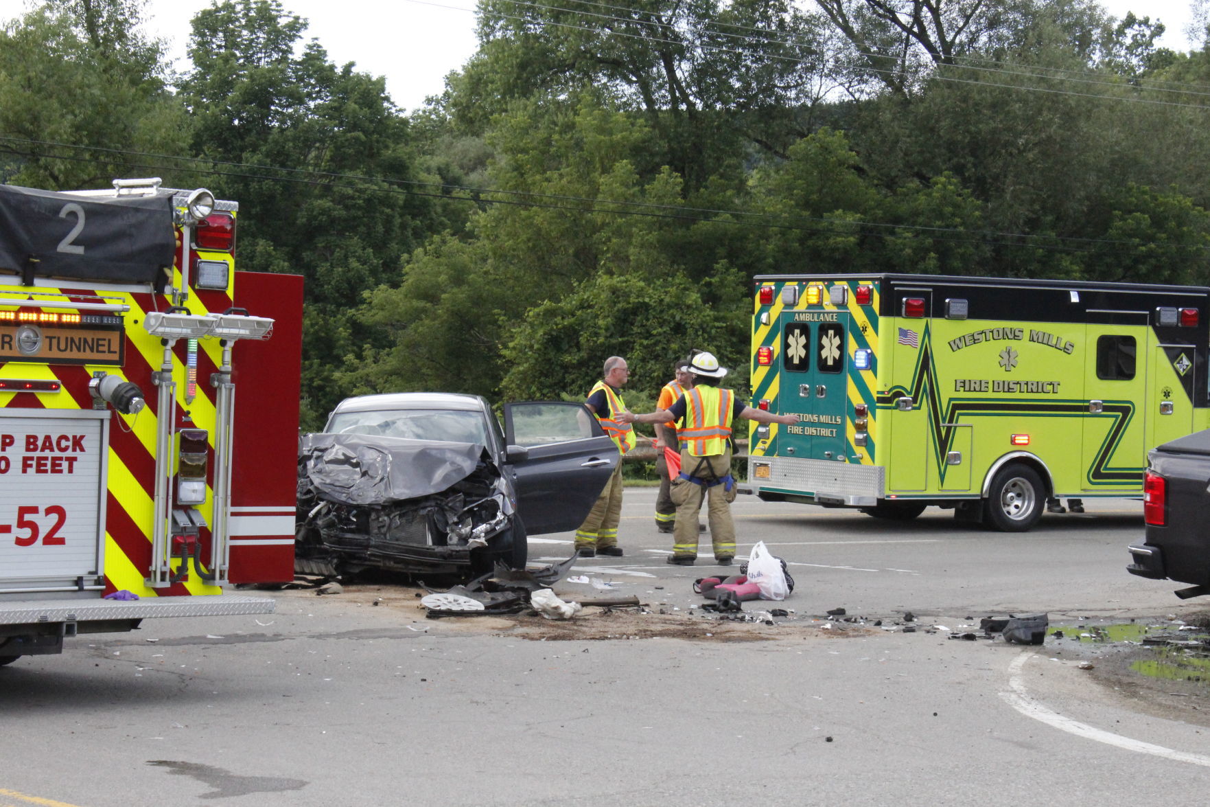 Route 16 crash sends three to hospital
